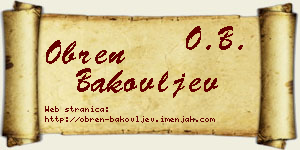 Obren Bakovljev vizit kartica